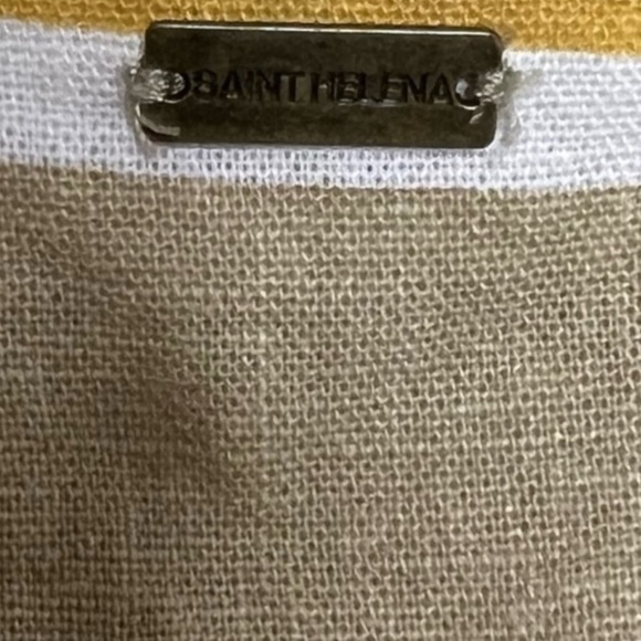 Saint Helena Poolside Dress L Yellow Striped Tank Mini Cover Up Button Beach - Picture 3 of 5